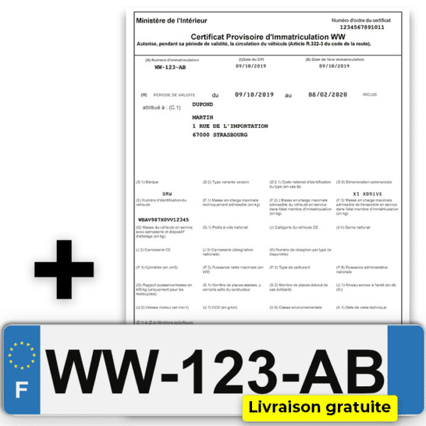 CPI ww et plaques d'immatriculation