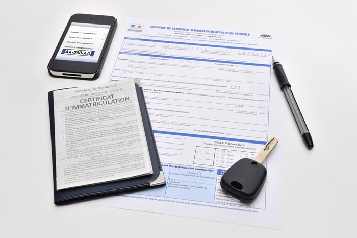 Demande de certificat d'immatriculation 