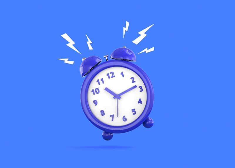 Réveil qui indique le temps qui passe