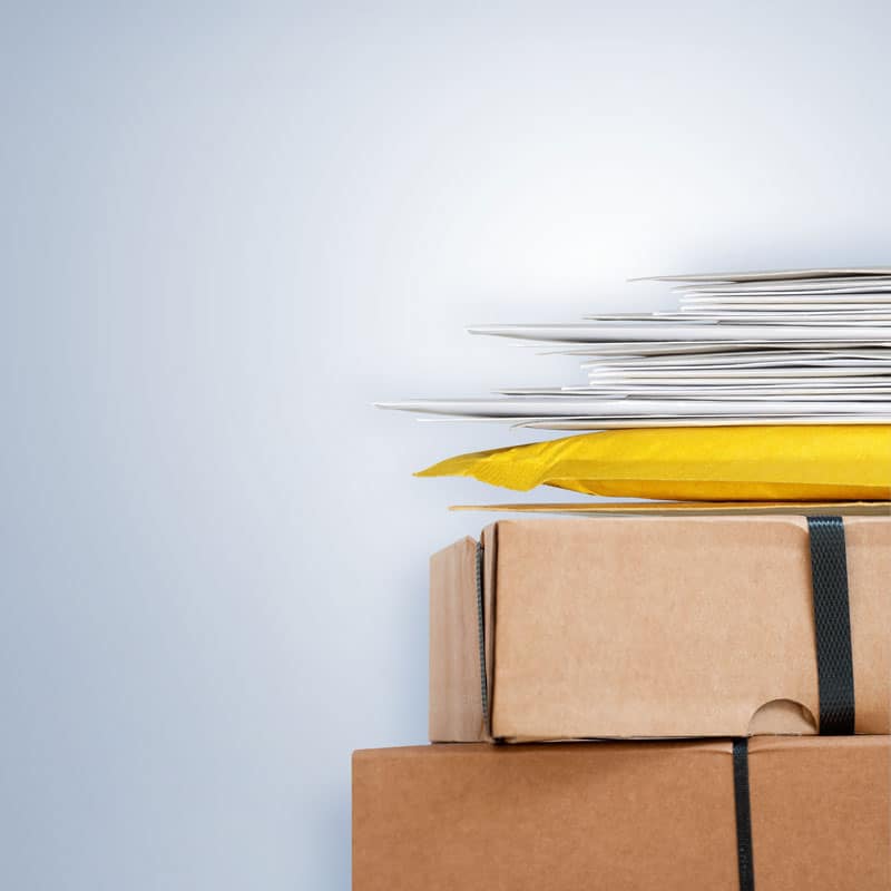 Bureau de poste avec du courrier
