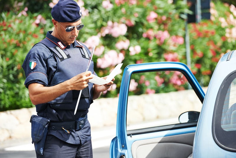 Contrôle de police en Italie
