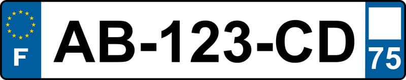 plaque d'immatriculation française