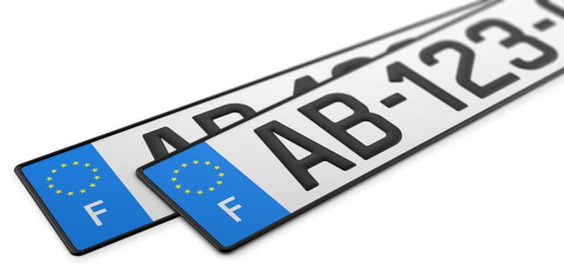 plaques d'immatriculation françaises