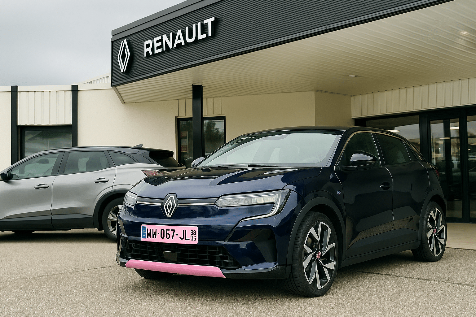 Une nouvelle voiture avec des plaques WW roses