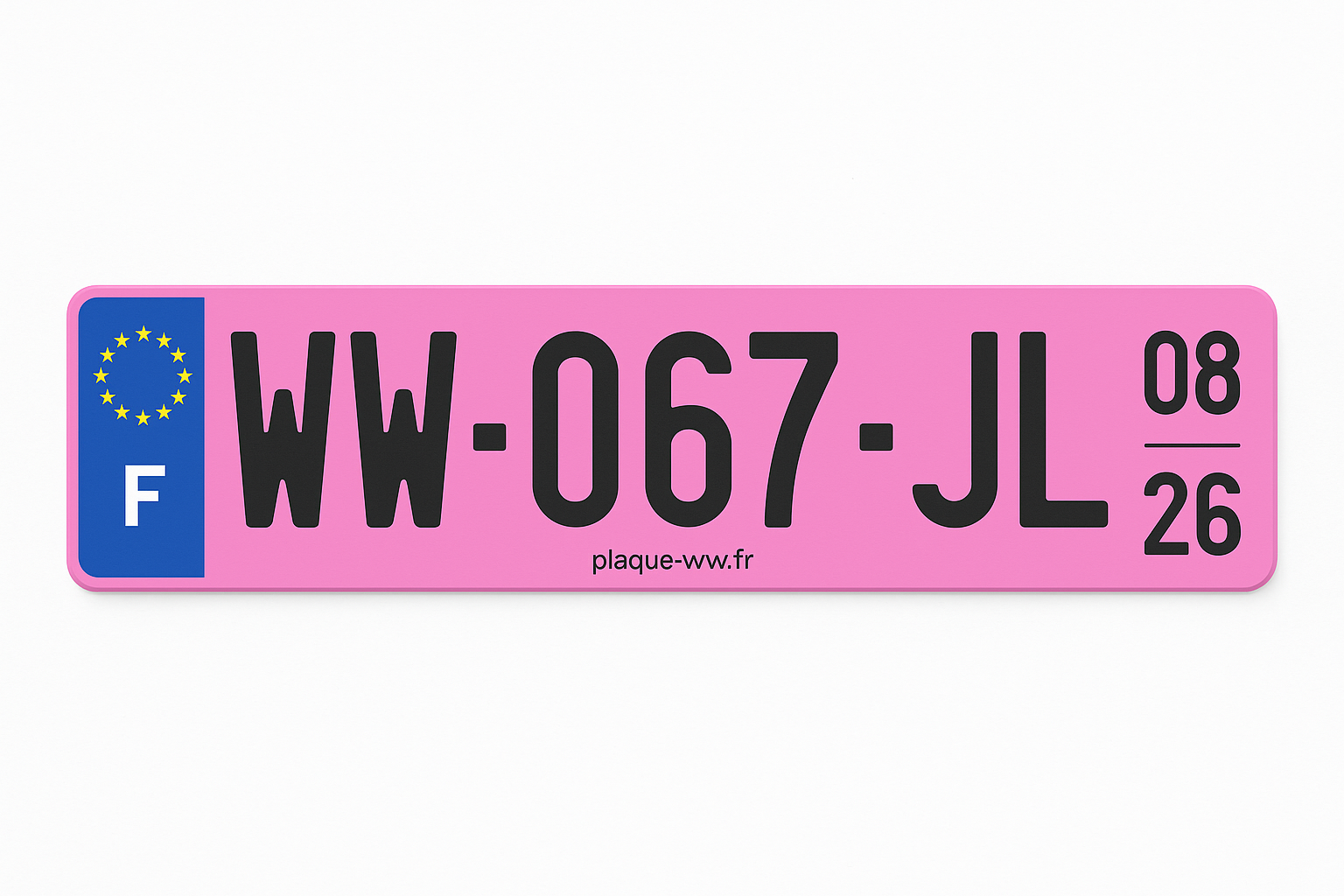 La nouvelle plaque ww rose qui entre en vigueyr en 2026